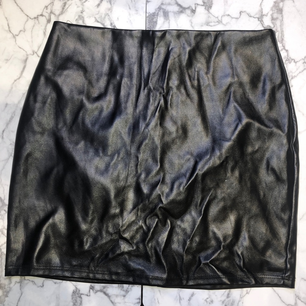 Faux Leather Mini Skirt